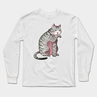 Gray Tabby Cat V.2 Long Sleeve T-Shirt